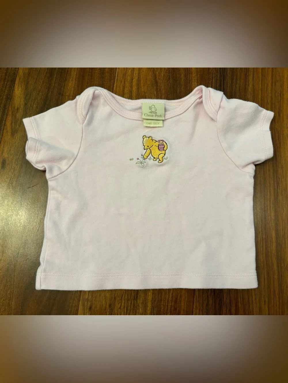 Disney Winnie the Pooh Classic Pooh Vintage y2k Pale Pink Embroidered Shirt